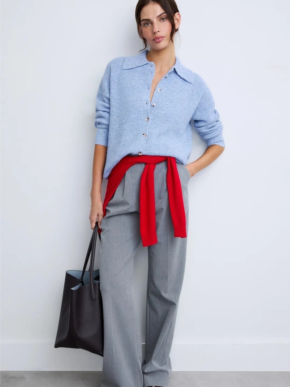 CENTRAL PARK WEST MILLIE OVERSIZED POLO SWEATER SIZE M MSRP $180